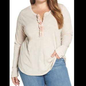 Lucky Brand Henley Long Sleeved Top M